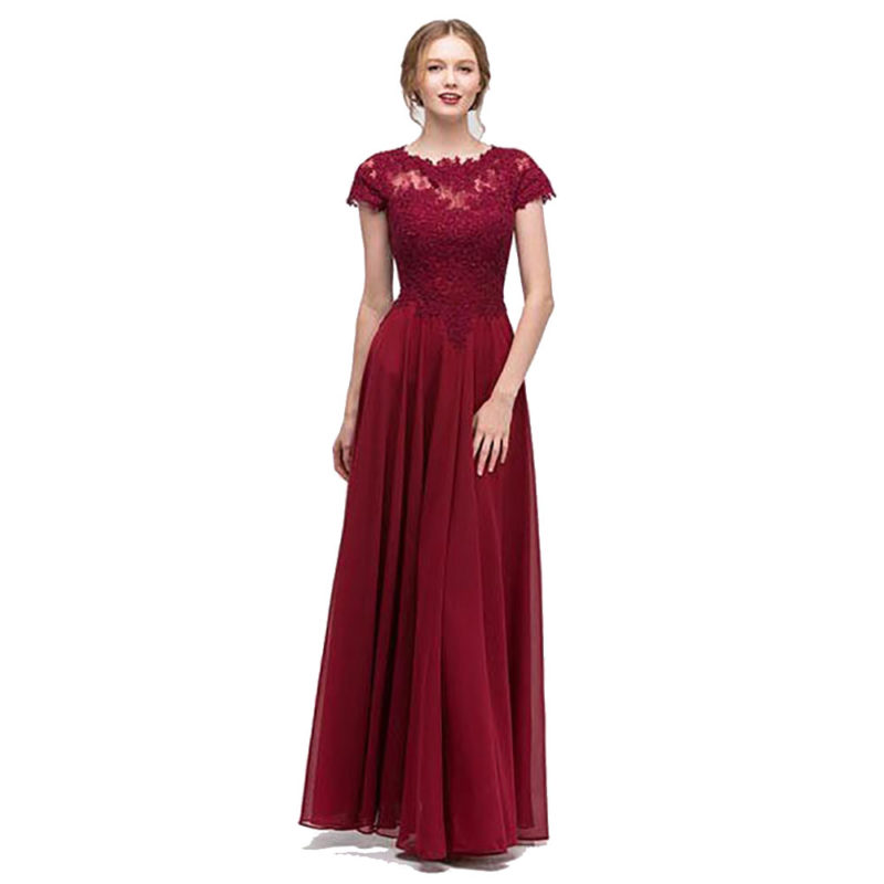 プロム・パーティー用ロングドレス半袖